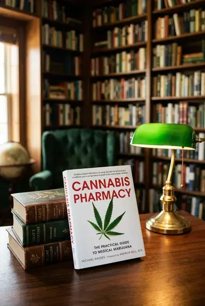 Cannabis Pharmacy standing on a table