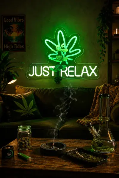 Glowing LED neon-style wall sign