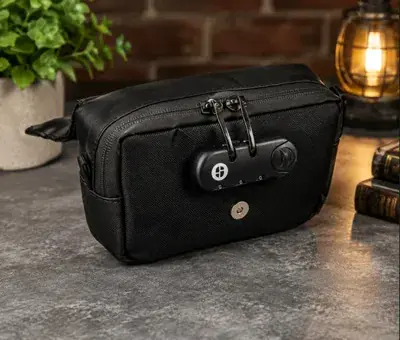 Smell-proof storage case with combination lock and padded modular interior