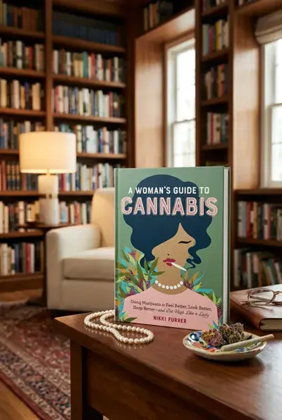 A Woman's Guide to Cannabis standing on a table